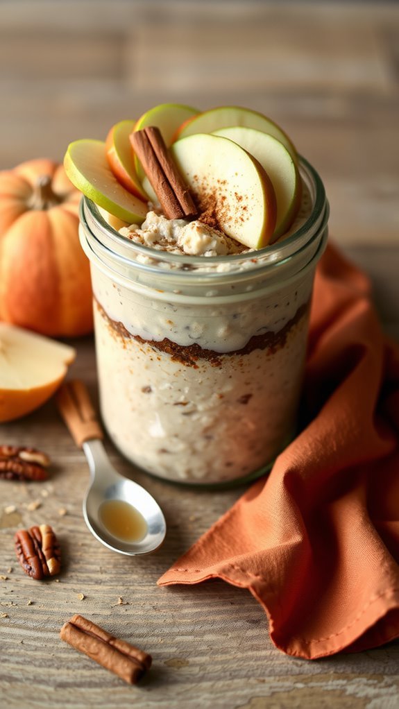 layered apple cinnamon oats presentation