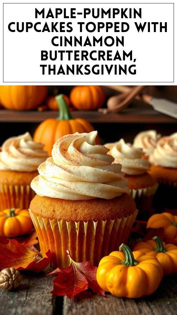 Maple-Pumpkin Cupcakes Topped With Cinnamon Buttercream, Thanksgiving