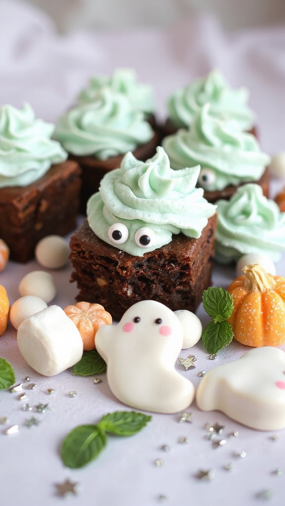 minty halloween brownie delights