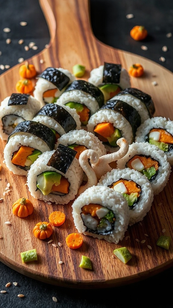 monster themed sushi rolls