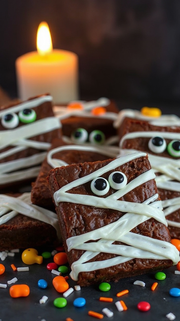 mummy brownies halloween treat
