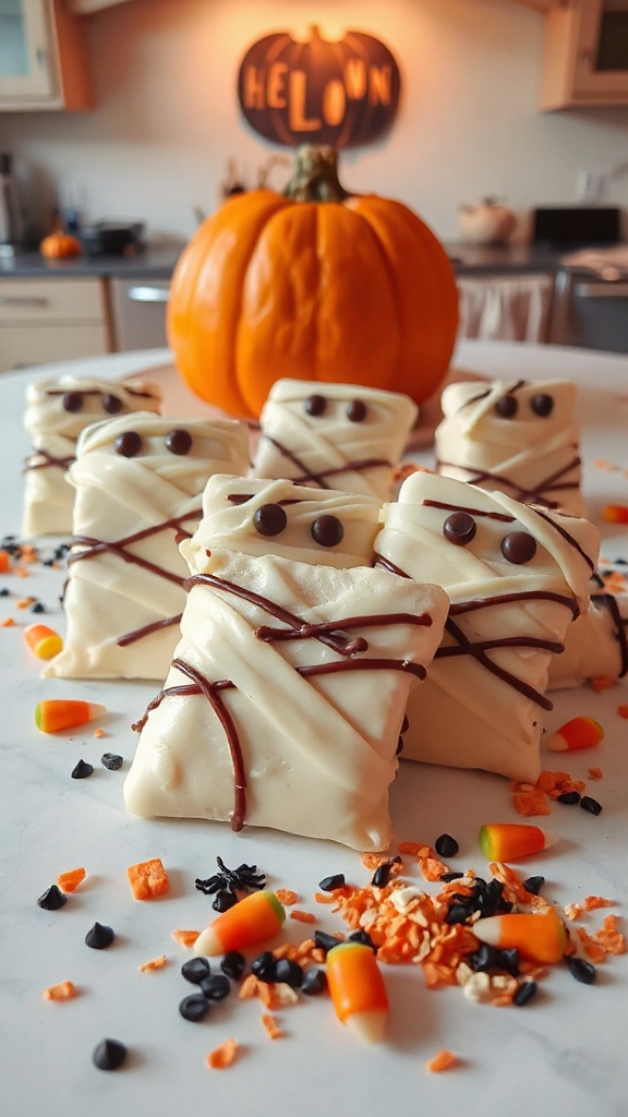 mummy marshmallow halloween treats