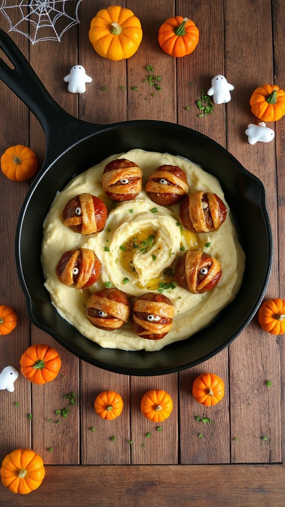 mummy meatballs halloween dinner