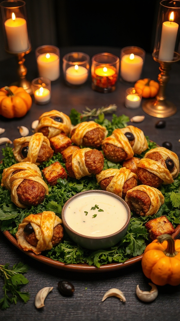 mummy meatballs with garlic