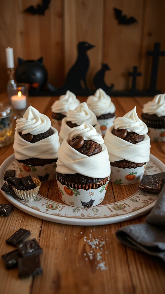 mummy themed halloween cupcakes recipe mummy themed halloween cupcakes recipe