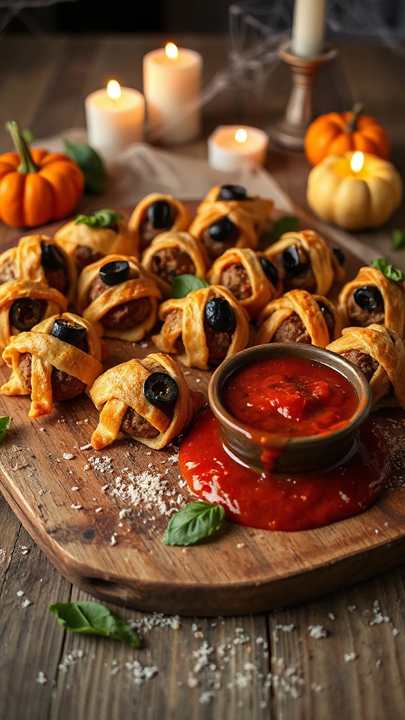mummy themed halloween meatballs recipe