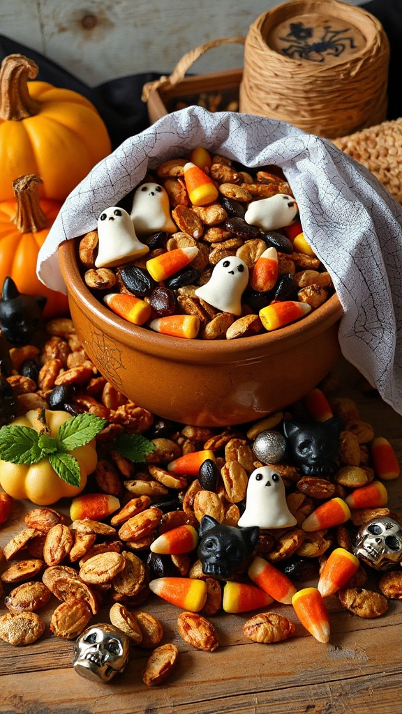 mummy themed snack mix creation
