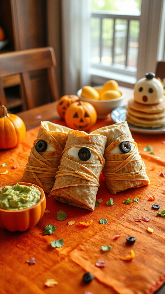 mummy wrap breakfast burritos