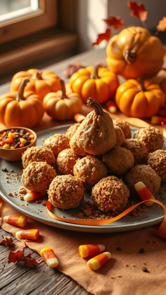 no bake pumpkin peanut balls