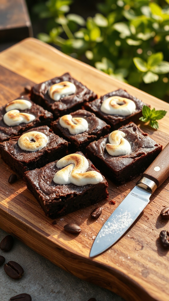 perfectly cut marshmallow brownies