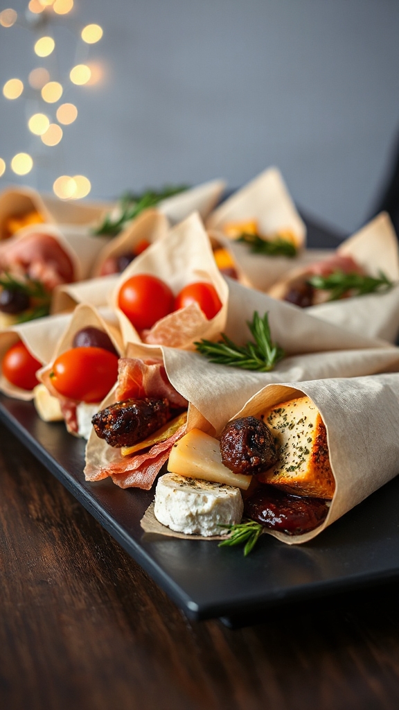 portable cheese charcuterie cones