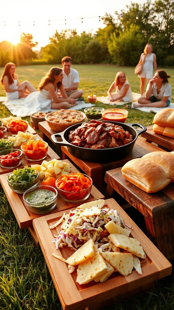 pulled pork sandwich station