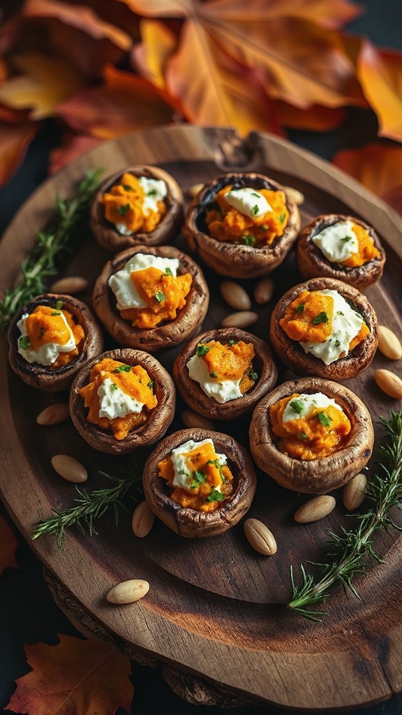 pumpkin and goat cheese mushrooms