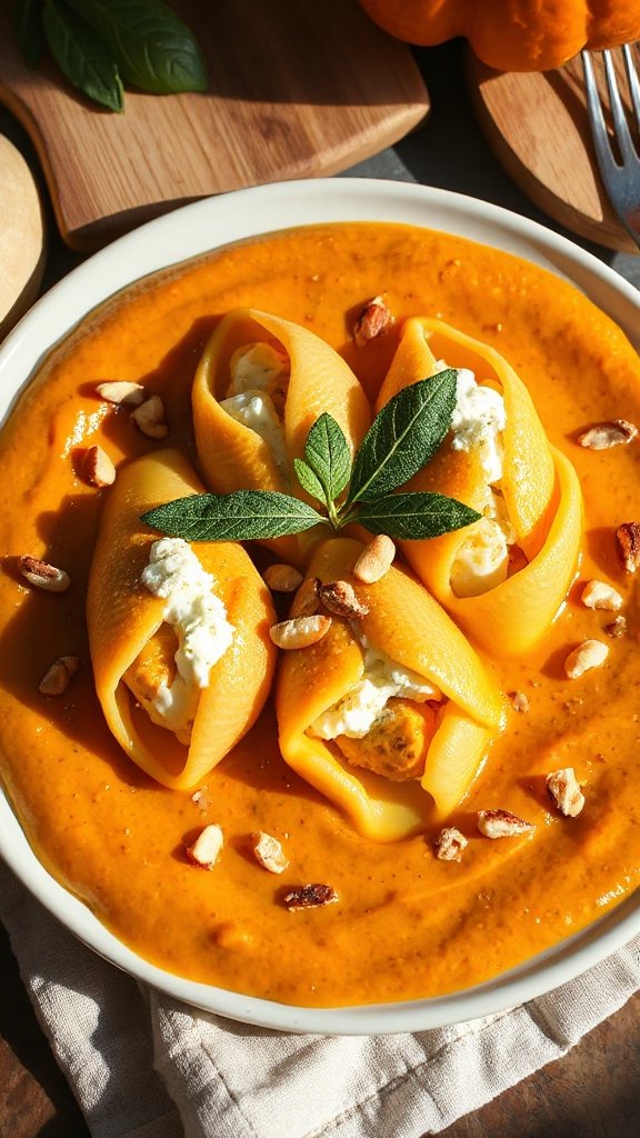 pumpkin and ricotta stuffed shells pumpkin and ricotta stuffed shells