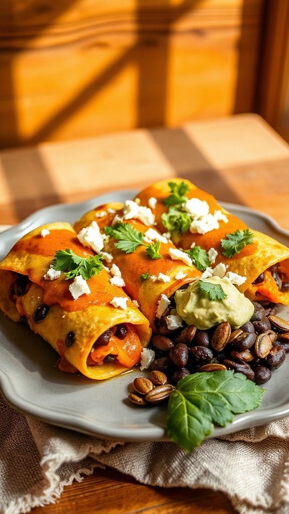 pumpkin black bean enchiladas pumpkin black bean enchiladas