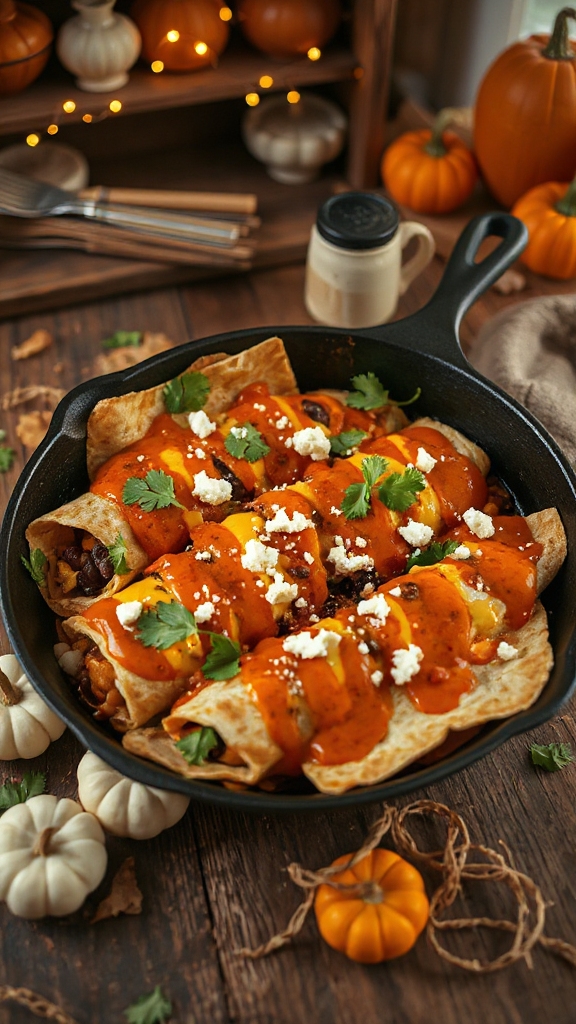 pumpkin filled skillet enchiladas recipe
