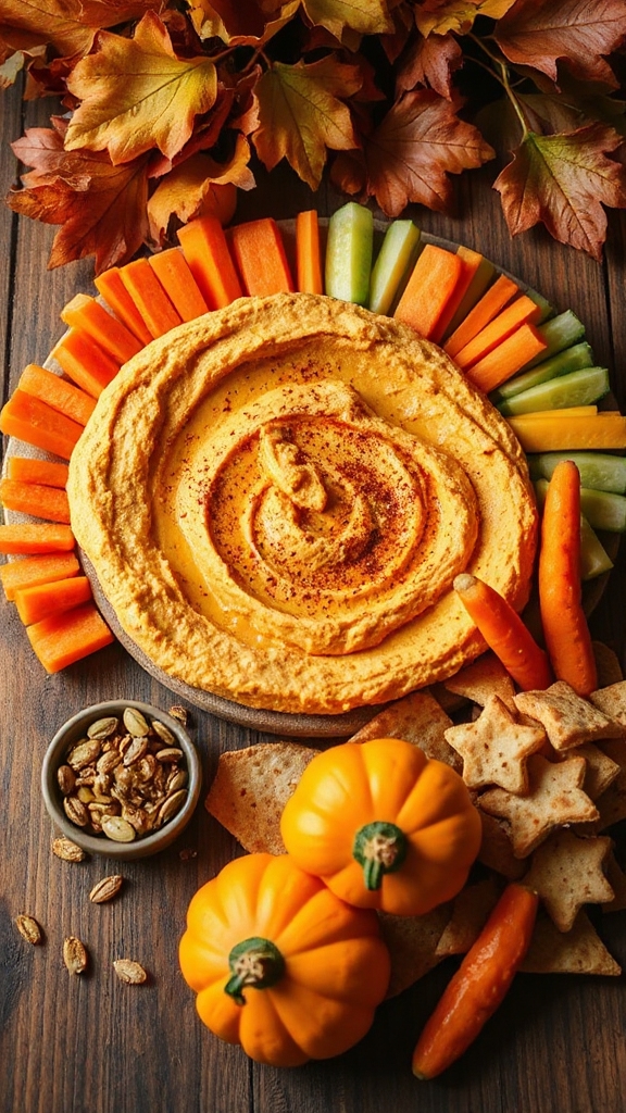 pumpkin flavored festive hummus