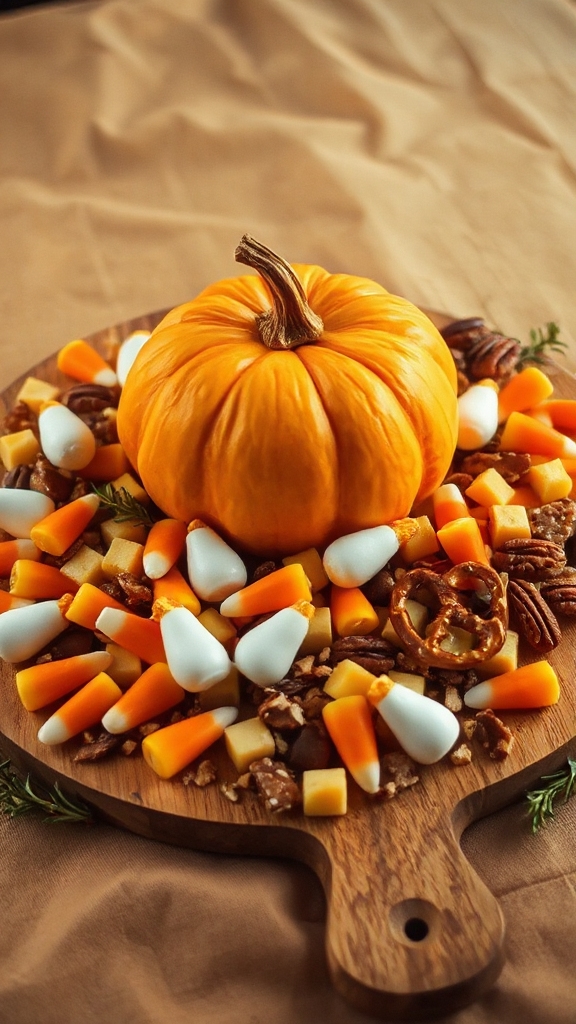 pumpkin shaped cheddar cheese treat