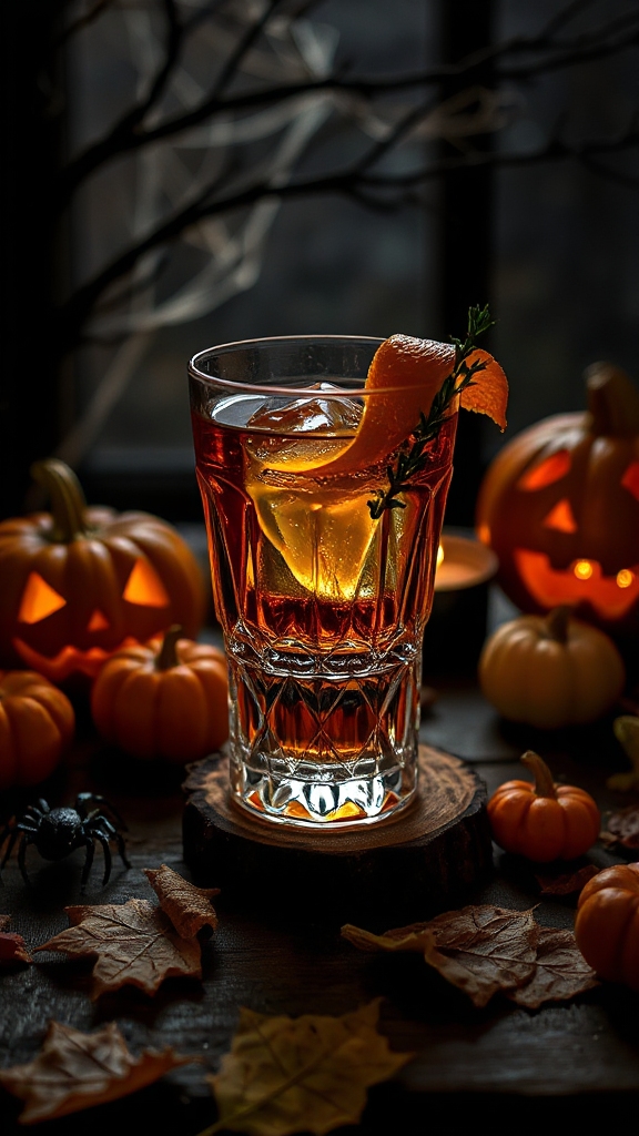 pumpkin spice bourbon cocktail