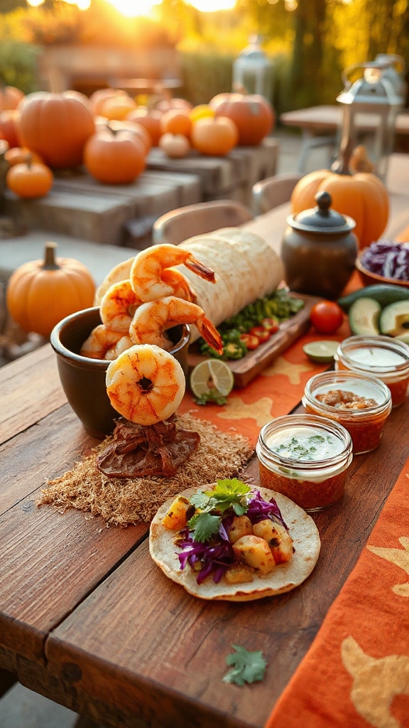 pumpkin spice shrimp tacos