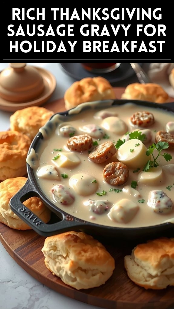 Rich Thanksgiving Sausage Gravy for Holiday Breakfast