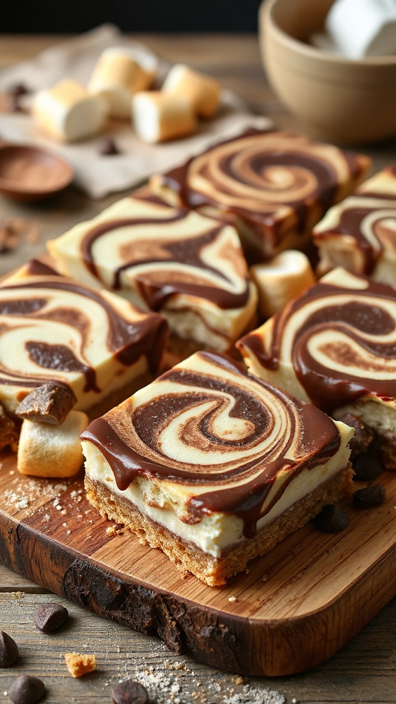 s mores cheesecake swirl bars