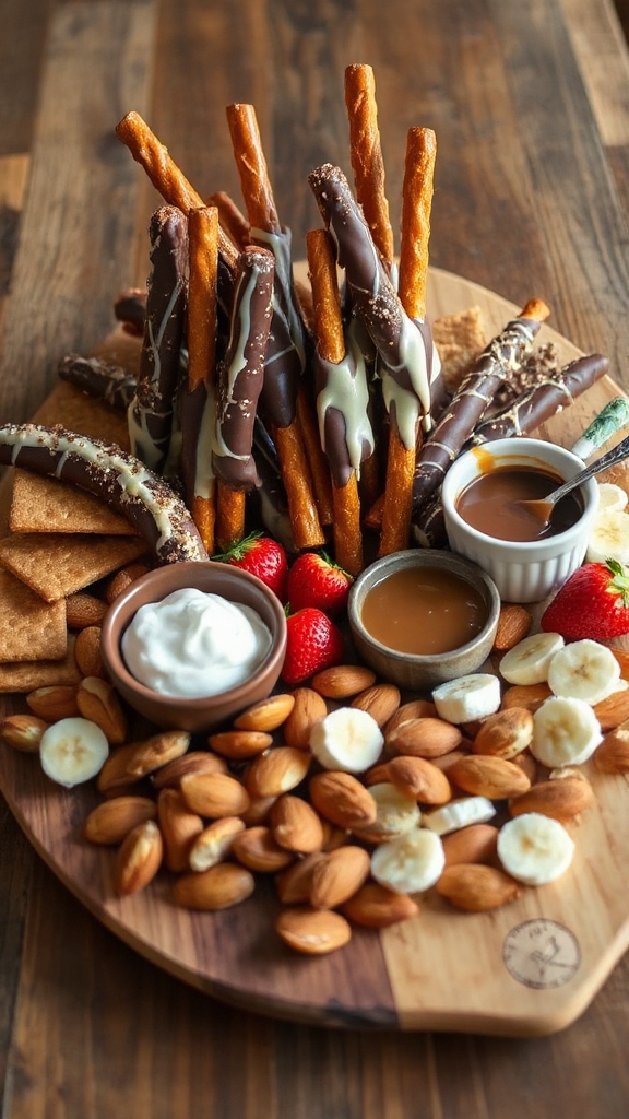 s mores dipped pretzel rods