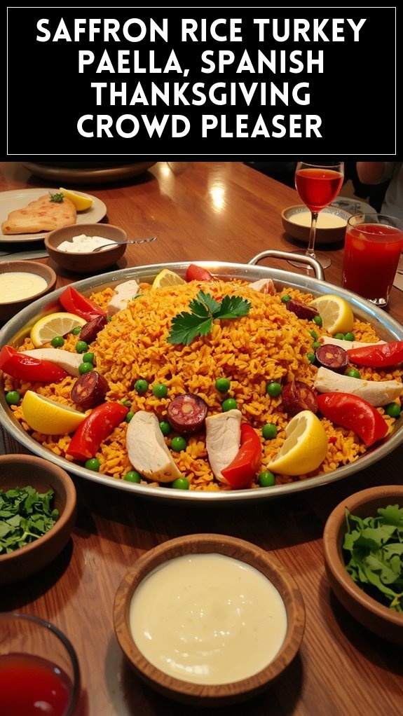 Saffron Rice Turkey Paella, Spanish Thanksgiving Crowd‑Pleaser