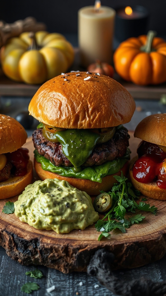 savory avocado sauce burger