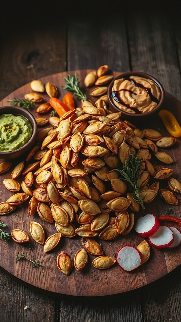 savory garlic pumpkin seeds