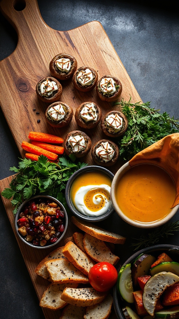 savory halloween stuffed mushrooms
