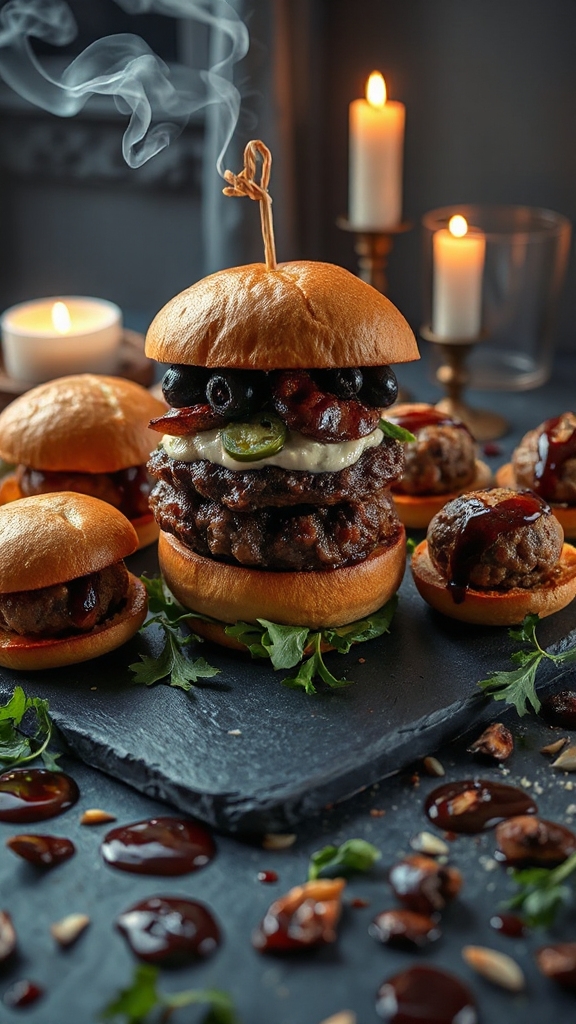 savory olive tapenade burger