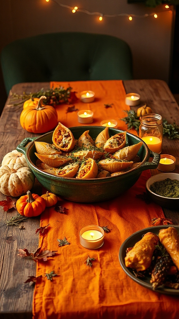 savory pumpkin stuffed shells