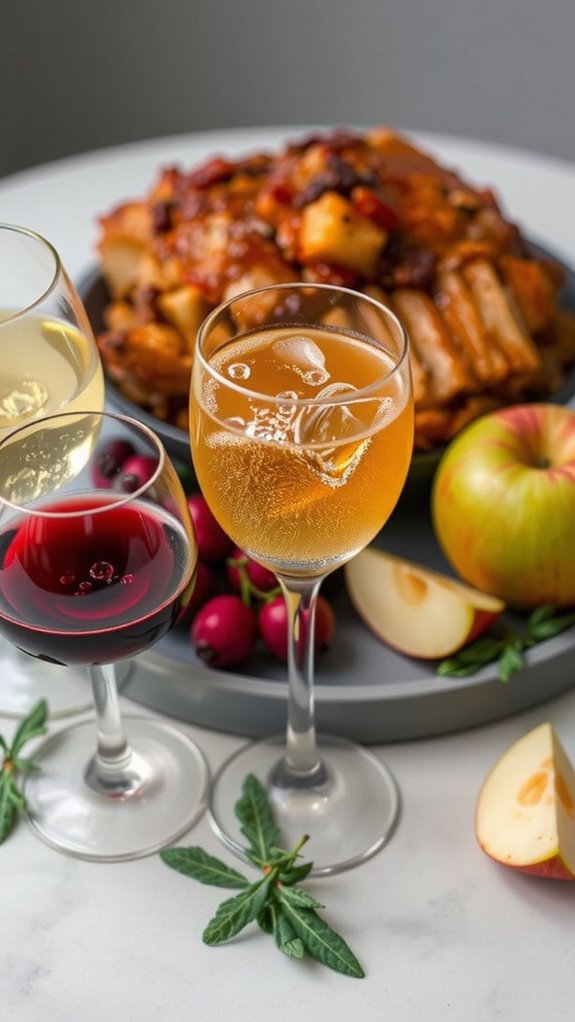 savory stuffing drink pairings