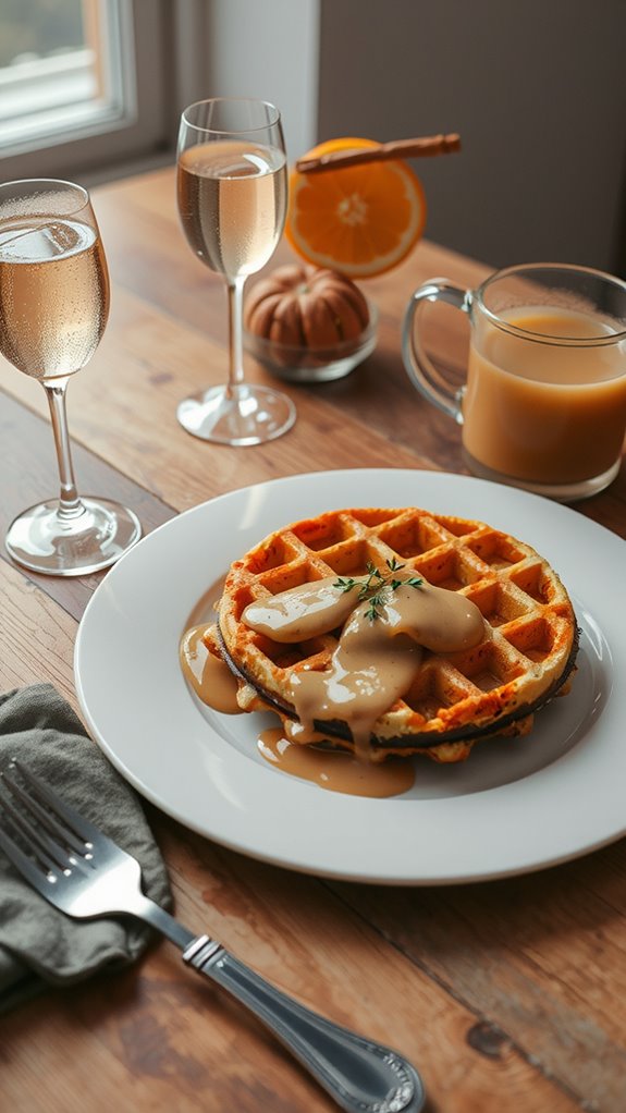 savory waffle drink pairings
