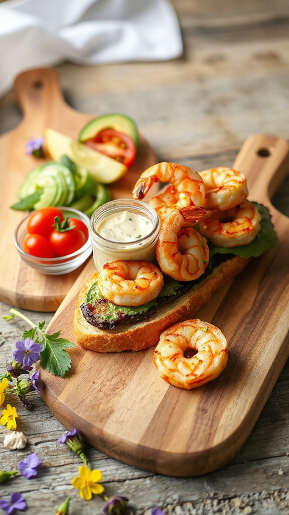 seafood sandwich ingredient setup