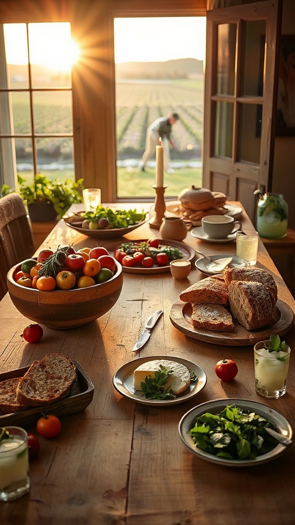 seasonal fresh vegetable dinner