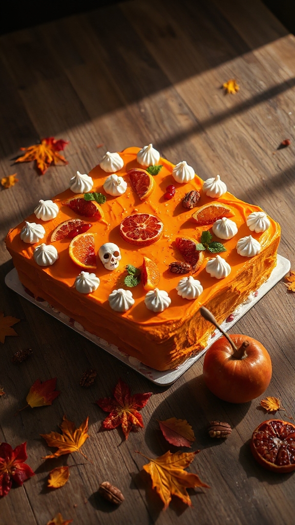 seasonal fruits halloween sheet cake