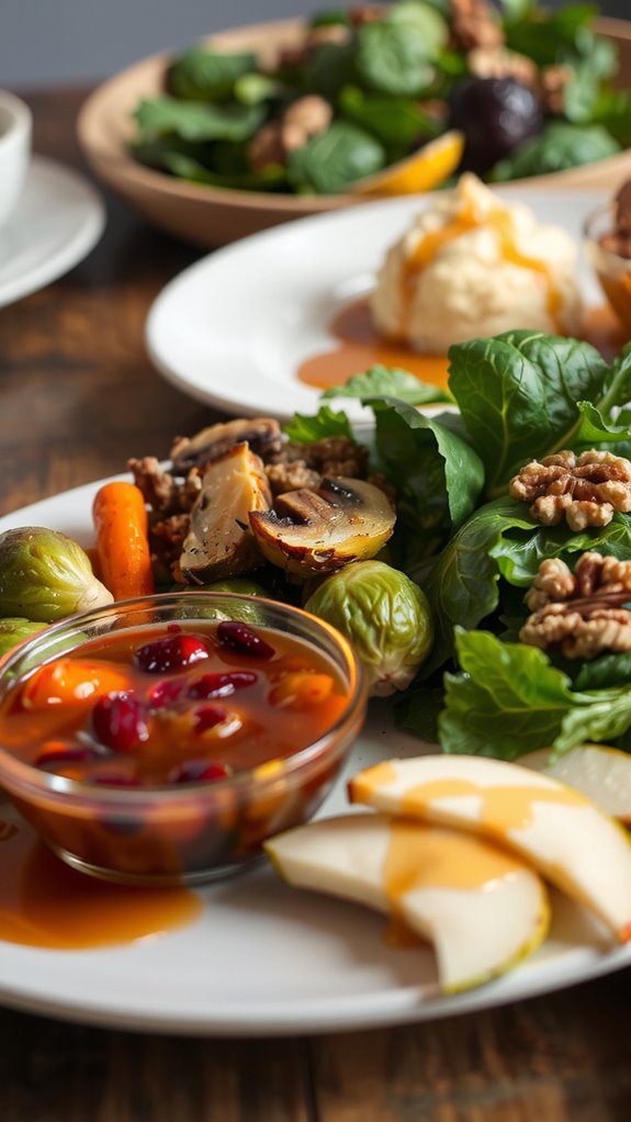 seasonal vegetables and salad