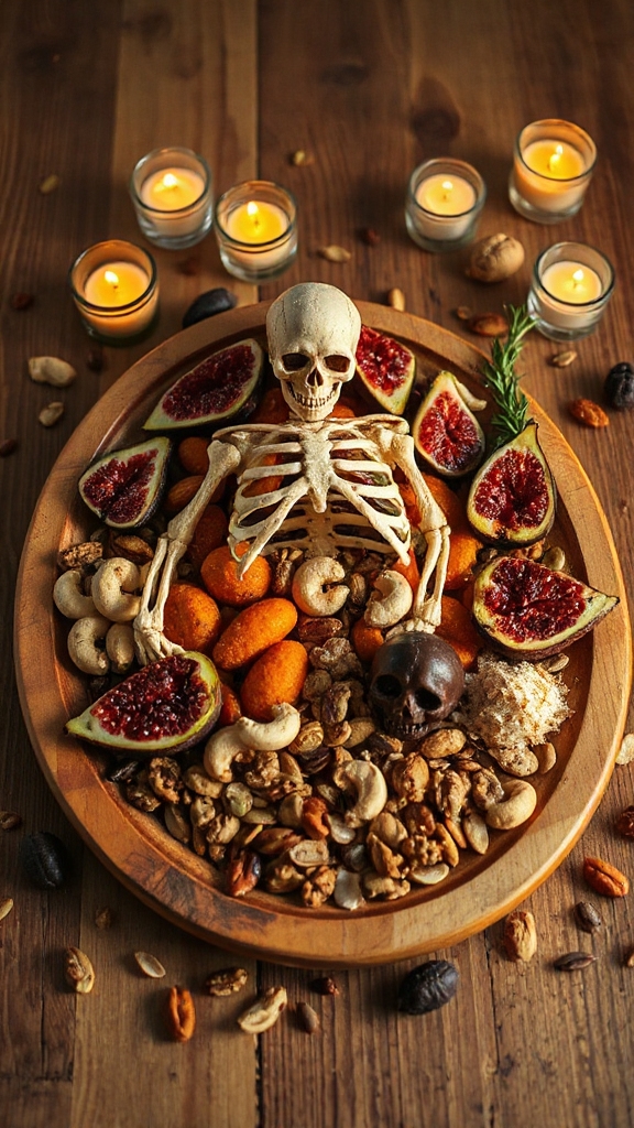 skeleton themed nutritious snack mix
