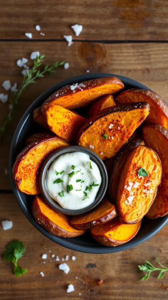 spiced roasted sweet potato wedges