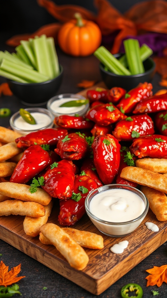 spicy halloween chicken wings