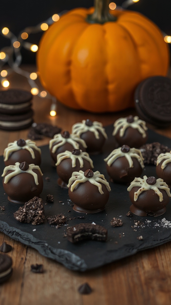 spider themed halloween truffles