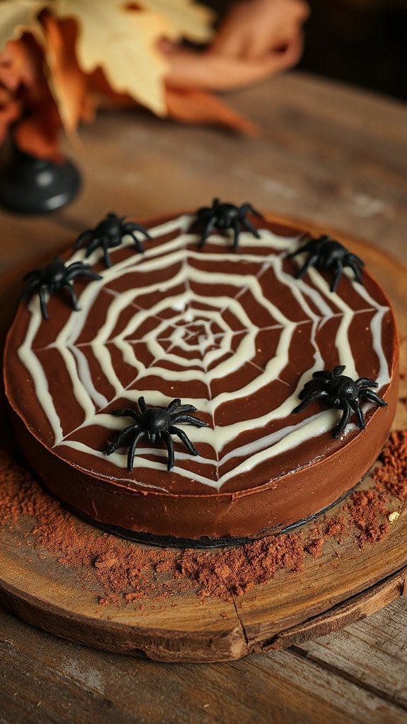 spider web chocolate cheesecake