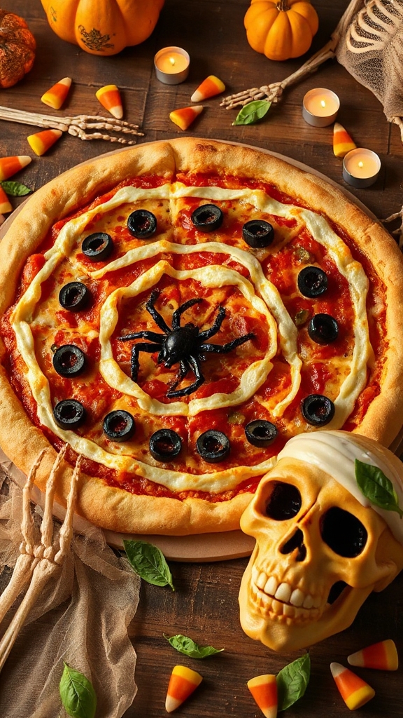 spiderweb halloween pizza recipe