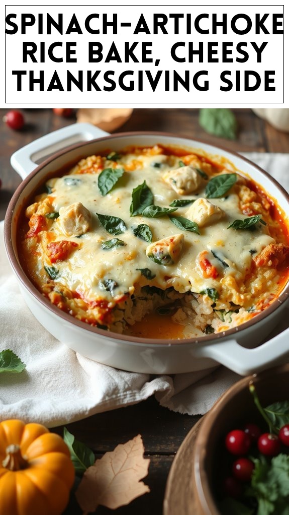 Spinach-Artichoke Rice Bake, Cheesy Thanksgiving Side