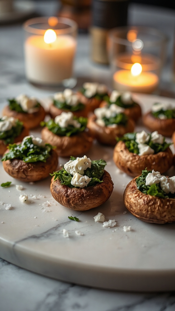 spinach feta mushroom appetizers