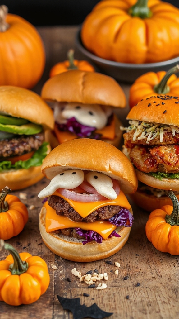 spookily delicious mini burgers