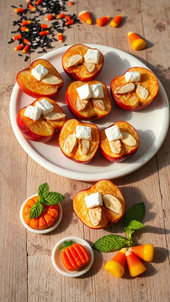 spooky apple peanut bites