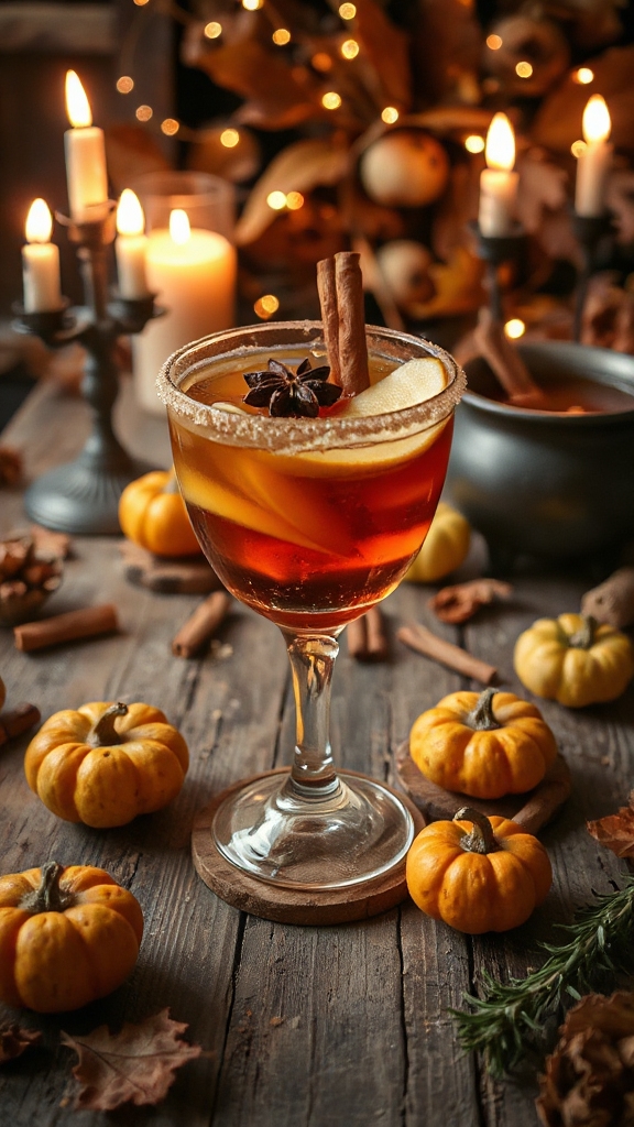 spooky apple sour cocktail